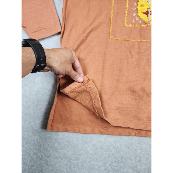 Avant Garde Designed by D.D.Y.C. Terracotta Long‎ Sleeve Moon/Sun Top Size XL - Picture 4 of 8